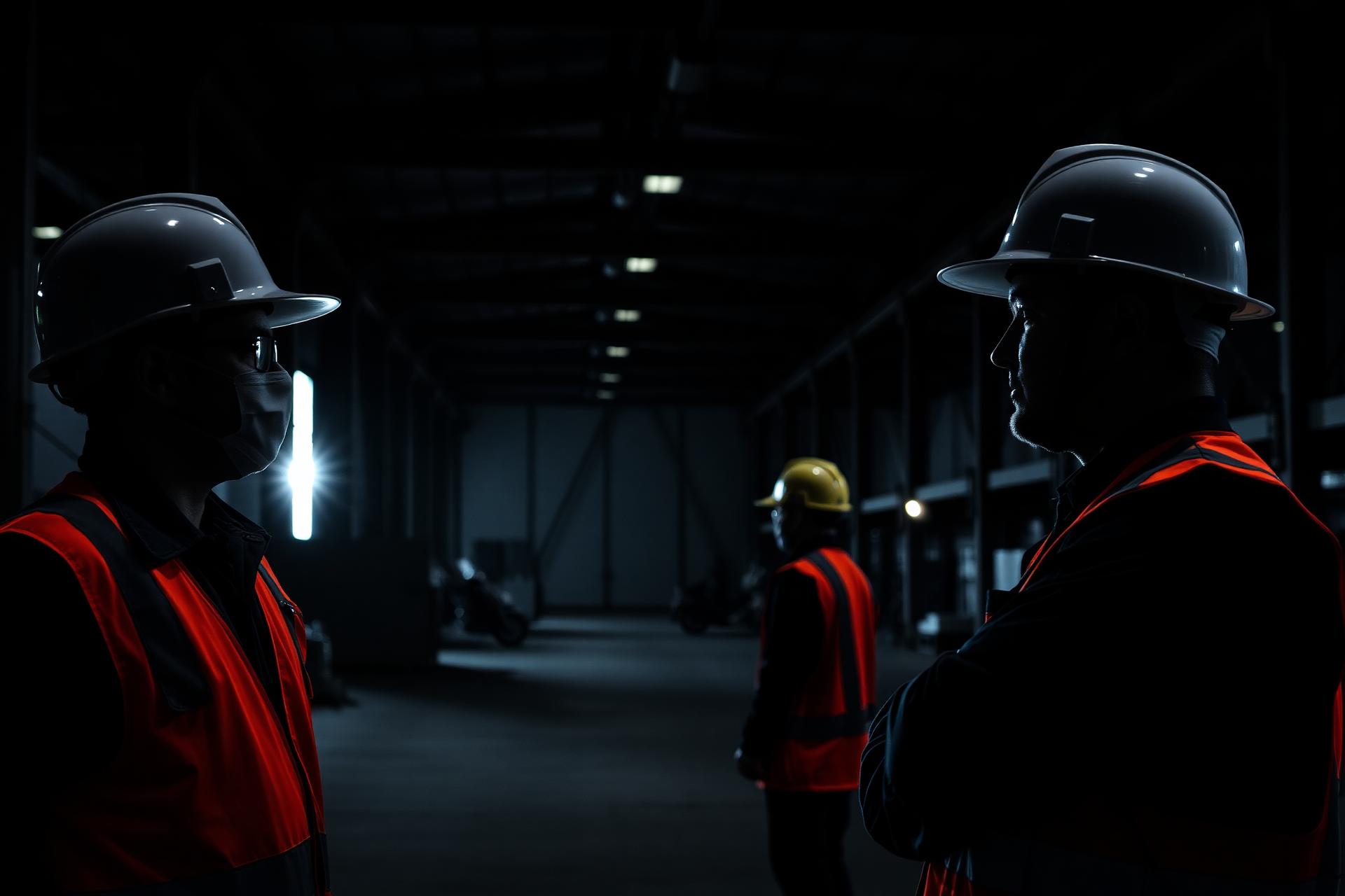 Profissionais com EPIs em ambiente industrial